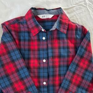 H&M boys Red and Blue Checkered Shirt